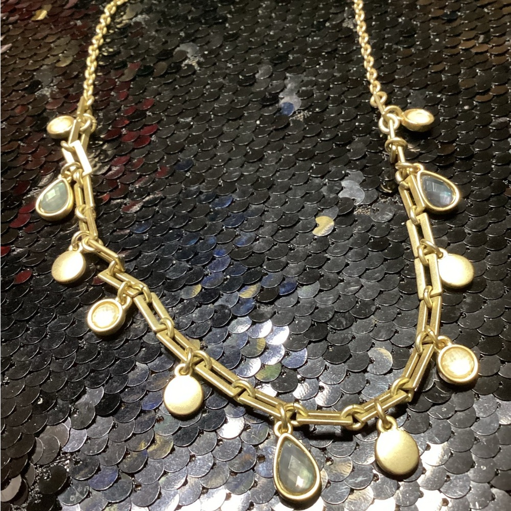 Lucky Brand Gold Necklace with Teardrop Charms